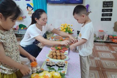 CÙNG CÁC BÉ TRƯỜNG MẦM NON VĨNH HÀO CẢM NHẬN VÀ THƯỞNG THỨC BỮA TIỆC BUFET TẠI TRƯỜNG