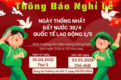 LỊCH NGHỈ LỄ 30/4 VÀ 1/5